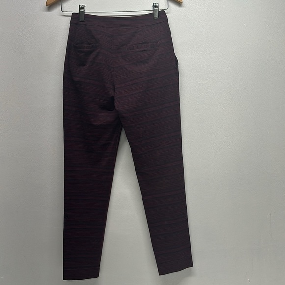 Lululemon Jet Crop Slim Leggings Pants Elastic Waist Striped Maroon Red Size 2 - Picture 5 of 8